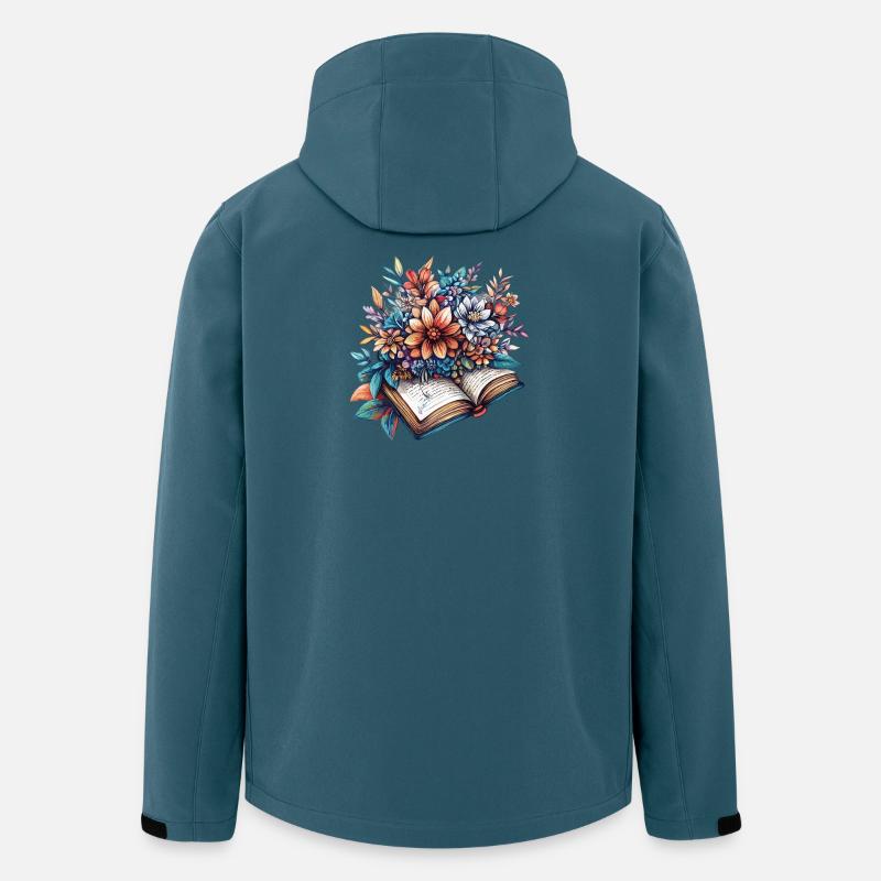 Blütenlese aus dem Buch - Recycelte Männer Softshell-Jacke von Stanley/Stella - Dunkles Petrol
