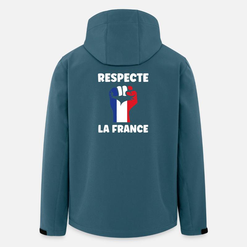 Respekt für Frankreich - Recycelte Männer Softshell-Jacke von Stanley/Stella - Dunkles Petrol