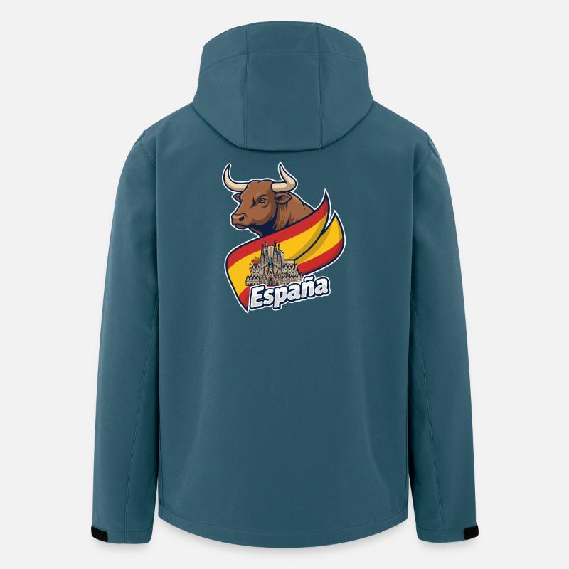 Toro Español con Barcelona - Recycelte Männer Softshell-Jacke von Stanley/Stella - Dunkles Petrol