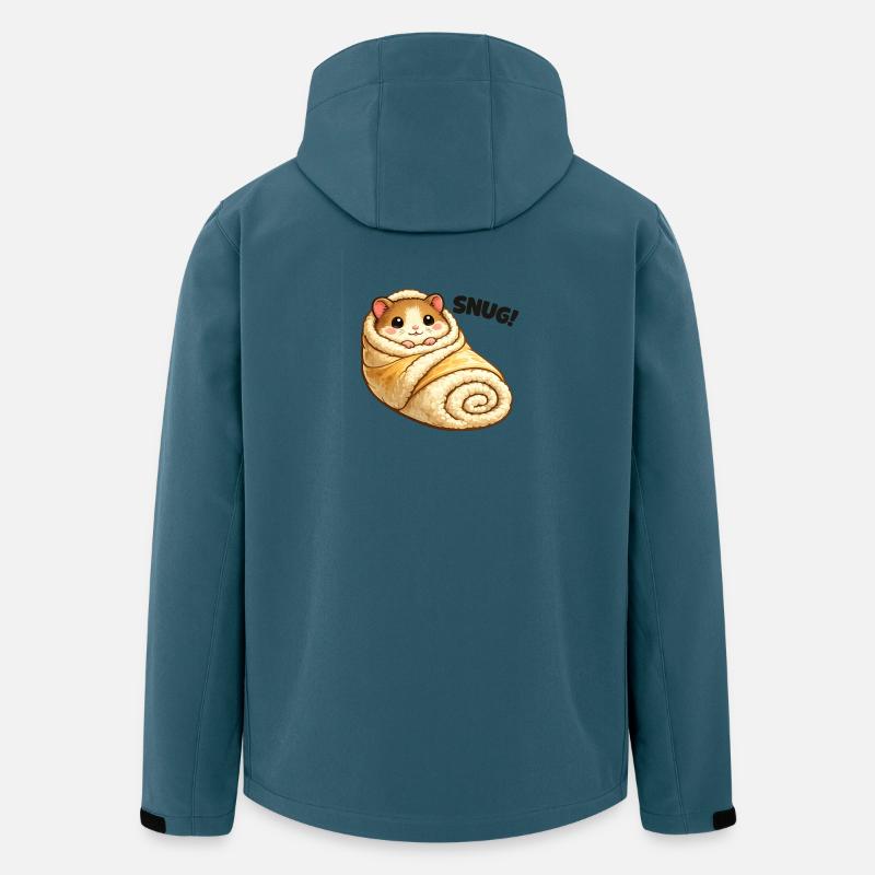Hamster câlin dans une couverture - Veste softshell homme en polyester recyclé Stanley/Stella - bleu pétrole foncé