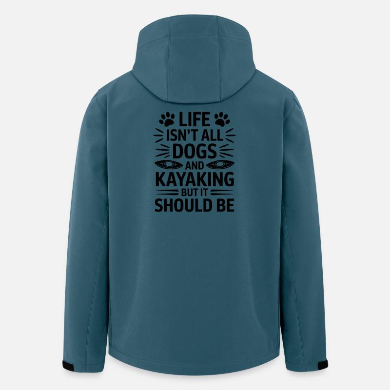 Kayaking Sprüche Hunde Lustiges Kayak Geschenk - Recycelte Männer Softshell-Jacke von Stanley/Stella - Dunkles Petrol