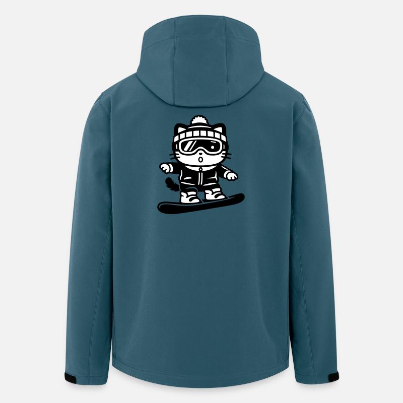 Snowboard Cat - Recycelte Männer Softshell-Jacke von Stanley/Stella - Dunkles Petrol