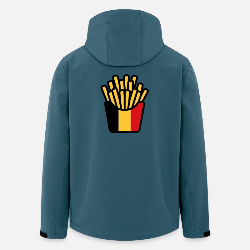 Pop Art Pommes Gelb Rot - Recycelte Männer Softshell-Jacke von Stanley/Stella - Dunkles Petrol