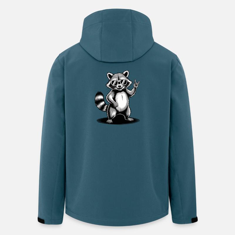 Raccoon Dabbing mit Sonnenbrille - Recycelte Männer Softshell-Jacke von Stanley/Stella - Dunkles Petrol