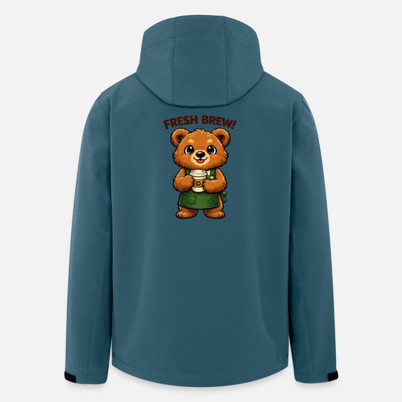 Kaffee Bär Barista - Recycelte Männer Softshell-Jacke von Stanley/Stella - Dunkles Petrol