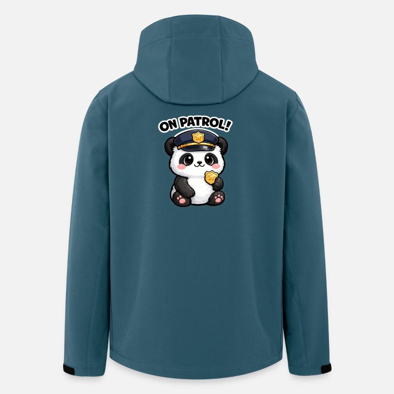 Panda Auf Streife - Recycelte Männer Softshell-Jacke von Stanley/Stella - Dunkles Petrol
