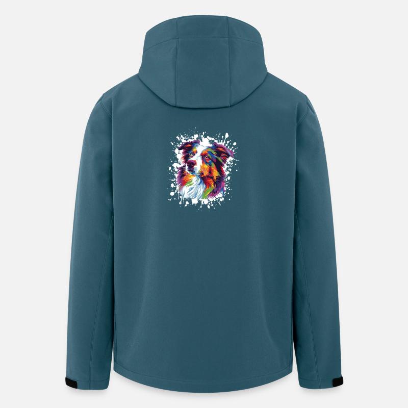 Hund Tier Kunst - Recycelte Männer Softshell-Jacke von Stanley/Stella - Dunkles Petrol