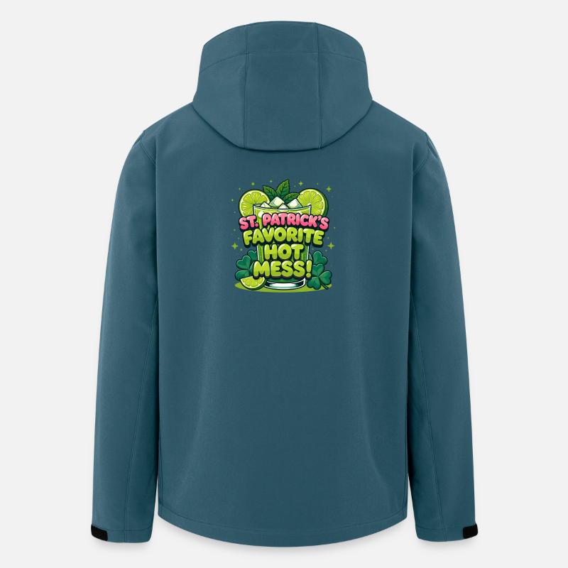 St. Patricks Lieblings-Hot-Mess-Drink-Design - Recycelte Männer Softshell-Jacke von Stanley/Stella - Dunkles Petrol