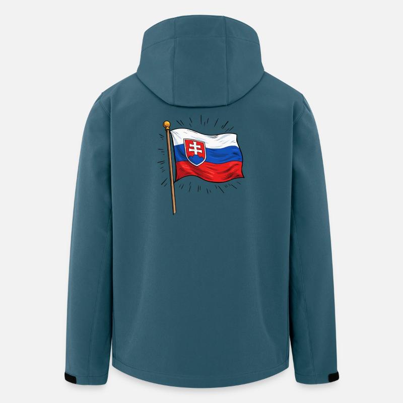Slowakei Flagge mit Wappen - Recycelte Männer Softshell-Jacke von Stanley/Stella - Dunkles Petrol