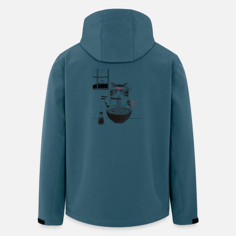 Fuji Ramen Katze - Recycelte Männer Softshell-Jacke von Stanley/Stella - Dunkles Petrol