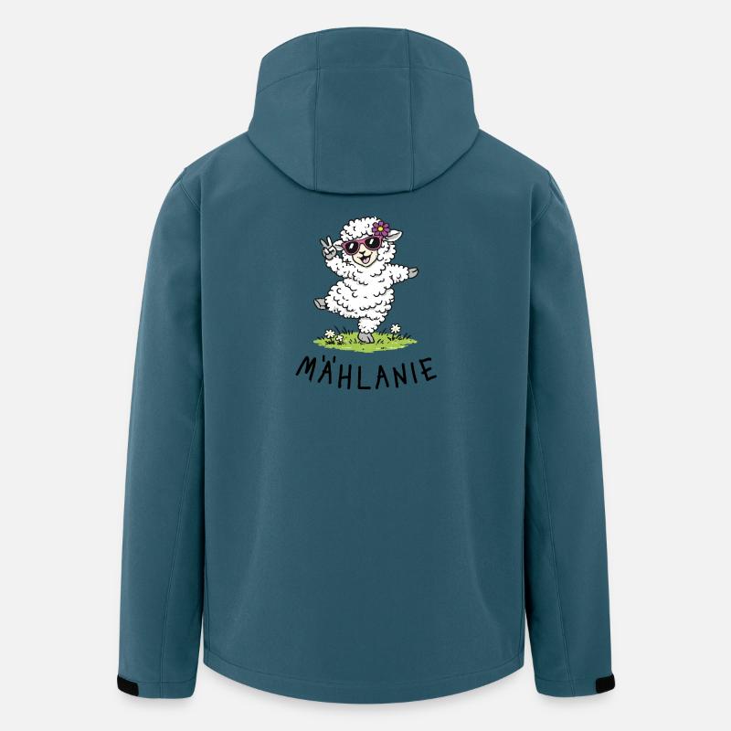 Mählanie – Süßes tanzendes Schaf mit Wortspiel - Recycelte Männer Softshell-Jacke von Stanley/Stella - Dunkles Petrol