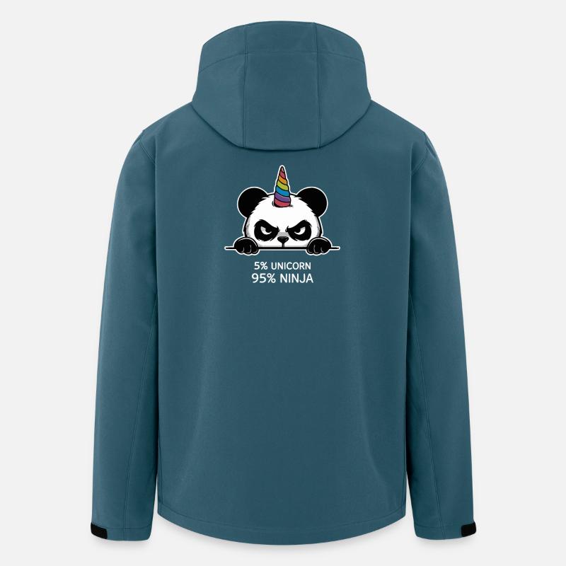 Panda Einhorn Ninja Spruch - Recycelte Männer Softshell-Jacke von Stanley/Stella - Dunkles Petrol