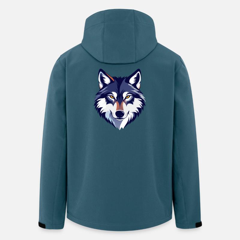 Wolfsblick Wolfskopf Wolf Kopf Motiv - Recycelte Männer Softshell-Jacke von Stanley/Stella - Dunkles Petrol