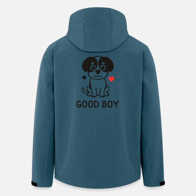 Bon garçon – Motif du chien mignon - Veste softshell homme en polyester recyclé Stanley/Stella - bleu pétrole foncé