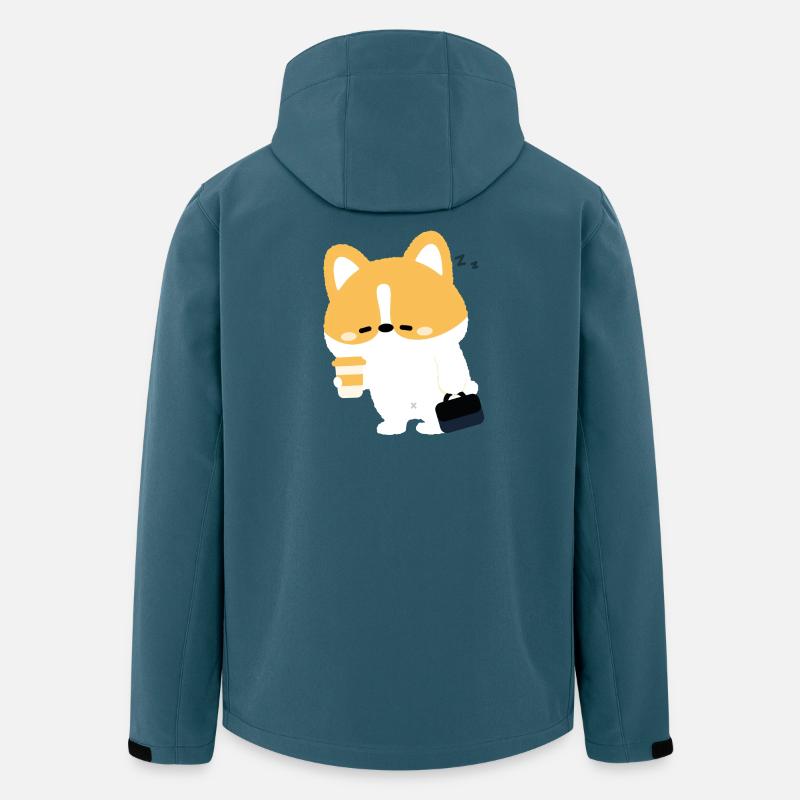 Café Corgi Fatigué - Veste softshell homme en polyester recyclé Stanley/Stella - bleu pétrole foncé