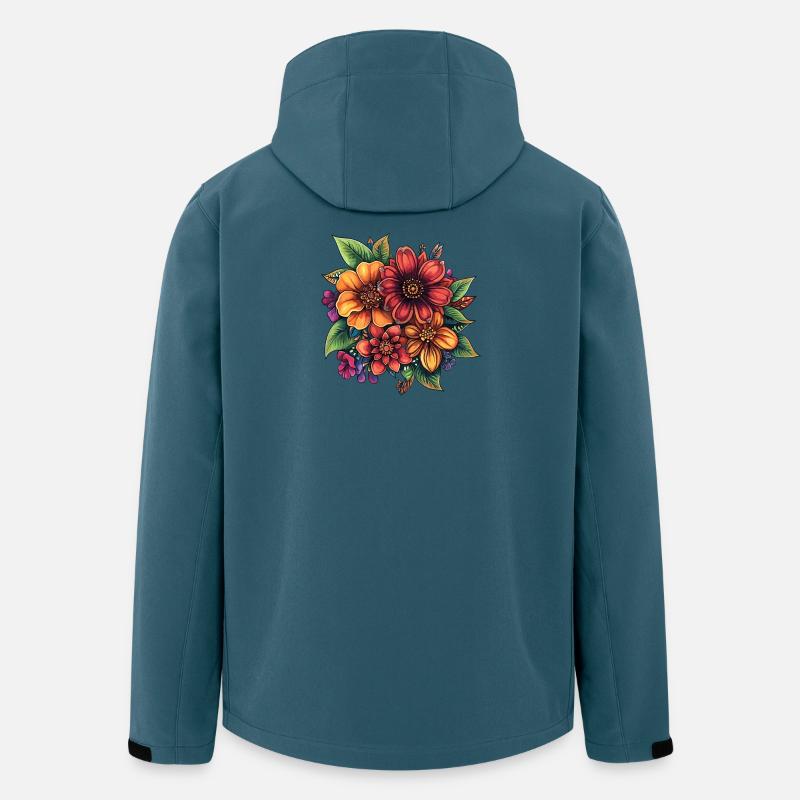 Bunte Blütenpracht Florale Komposition - Recycelte Männer Softshell-Jacke von Stanley/Stella - Dunkles Petrol
