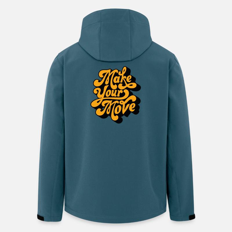 Script rétro de Faire ton Coup - Veste softshell homme en polyester recyclé Stanley/Stella - bleu pétrole foncé