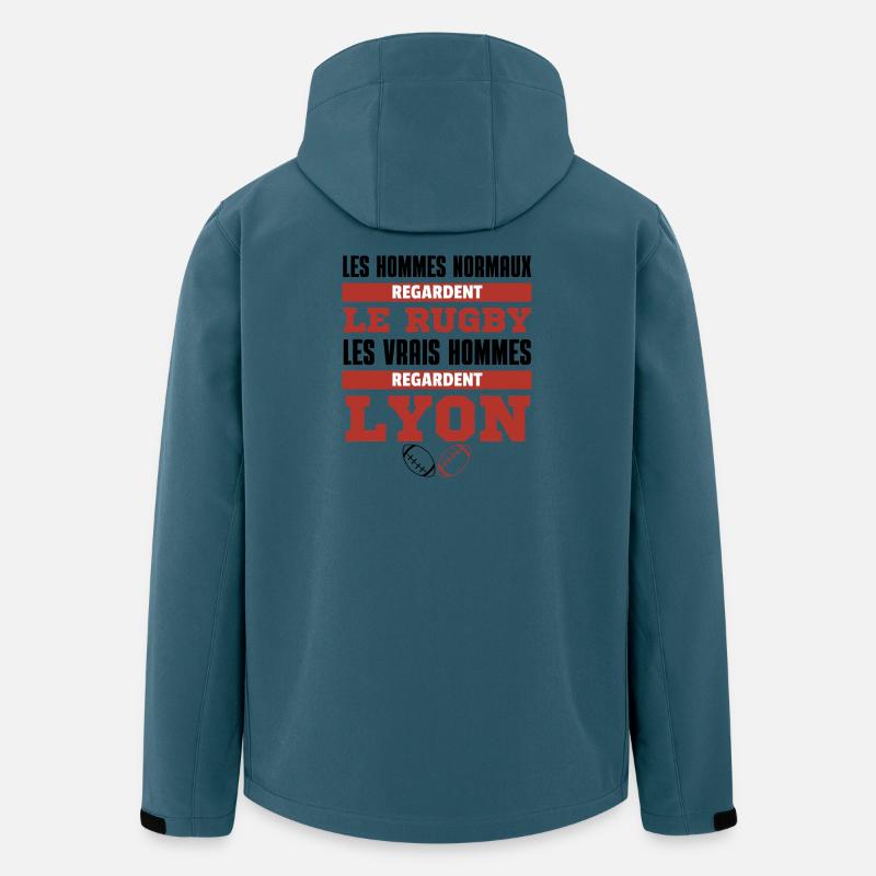 Rugby Lyon Real Men - Recycelte Männer Softshell-Jacke von Stanley/Stella - Dunkles Petrol