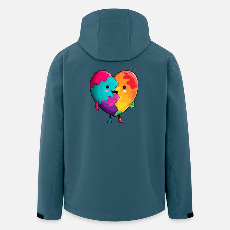 Regenbogenherz Umarmung - Recycelte Männer Softshell-Jacke von Stanley/Stella - Dunkles Petrol