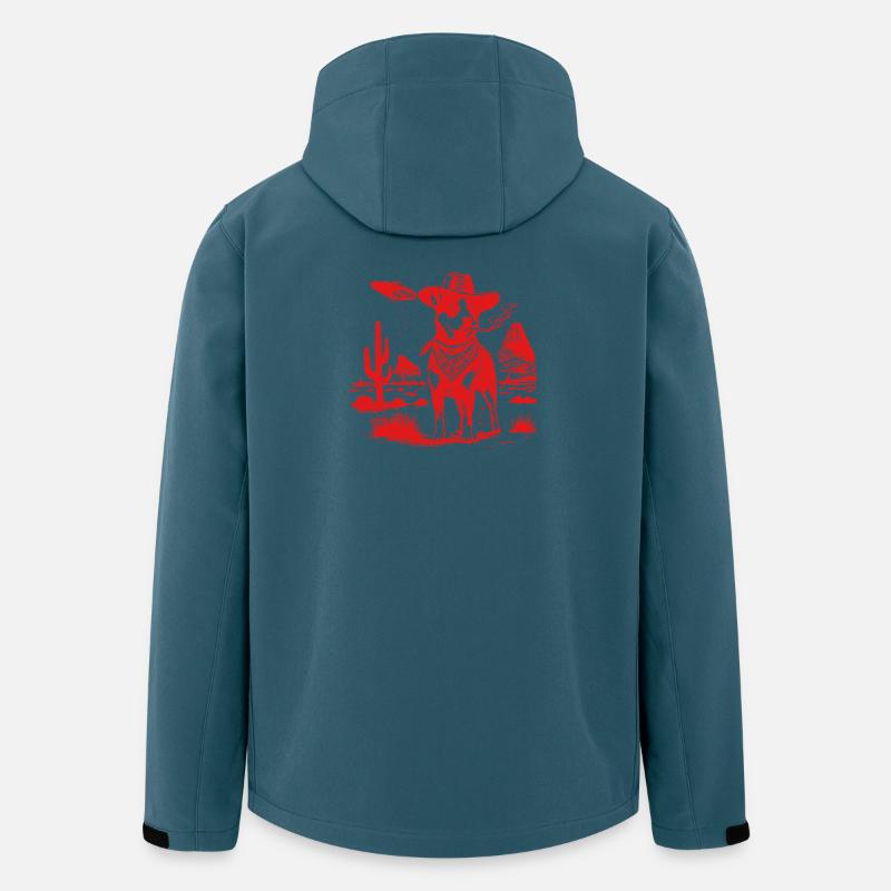 Australian Cattle Dog Smoking with UFO - Recycelte Männer Softshell-Jacke von Stanley/Stella - Dunkles Petrol