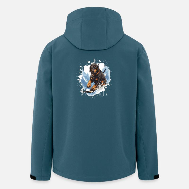 Doberman Chien Planche à neige - Veste softshell homme en polyester recyclé Stanley/Stella - bleu pétrole foncé