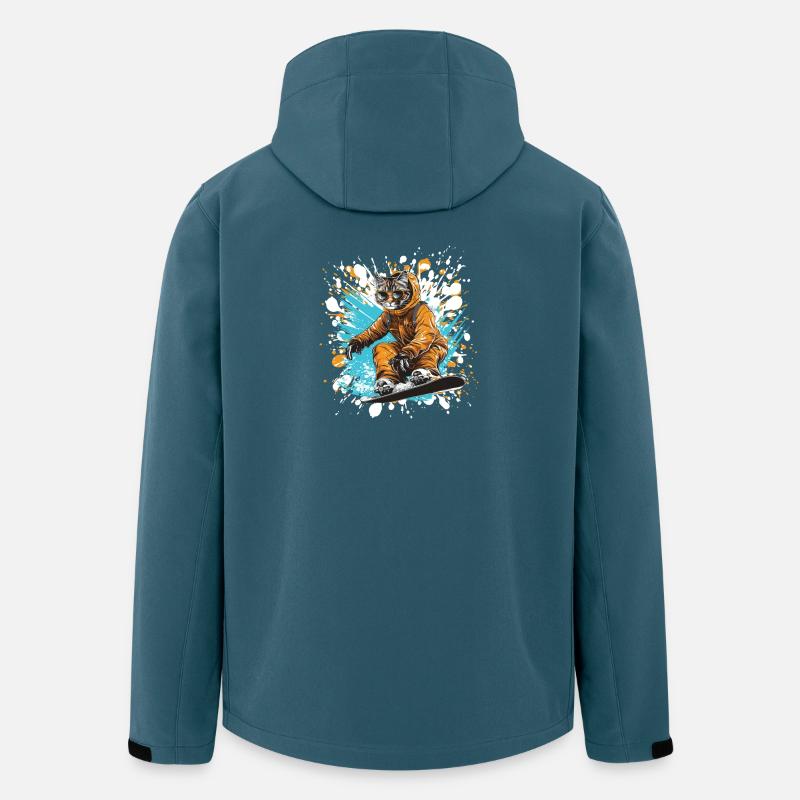 Planche à neige pour chat - Veste softshell homme en polyester recyclé Stanley/Stella - bleu pétrole foncé