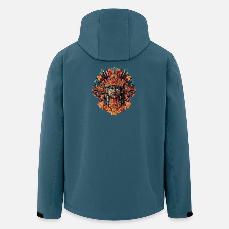 Aztekische Feuermaske - Recycelte Männer Softshell-Jacke von Stanley/Stella - Dunkles Petrol