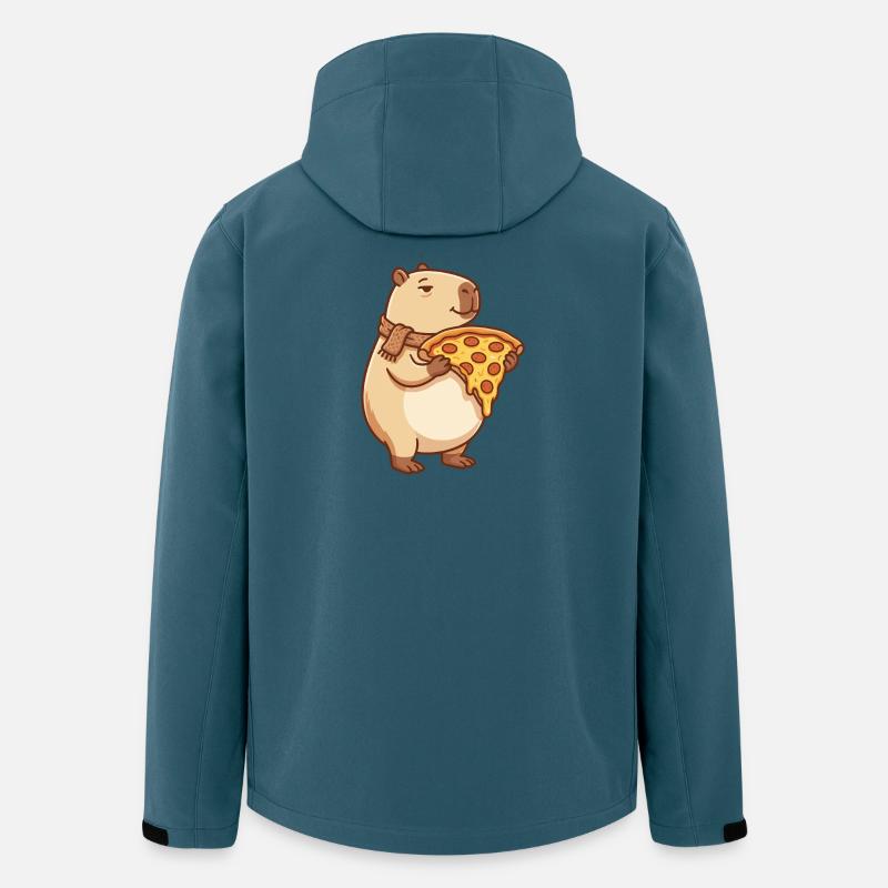 Pizza Capybara mit schmelzendem Käse - Recycelte Männer Softshell-Jacke von Stanley/Stella - Dunkles Petrol