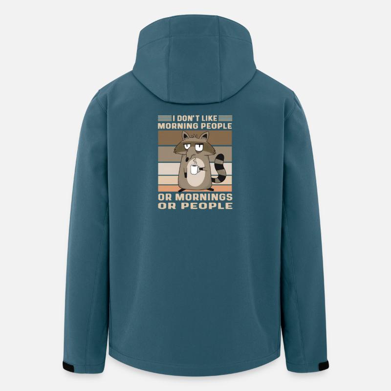 Muffel Waschbär Kaffee Lustiger Spruch Morgenmuffe - Recycelte Männer Softshell-Jacke von Stanley/Stella - Dunkles Petrol