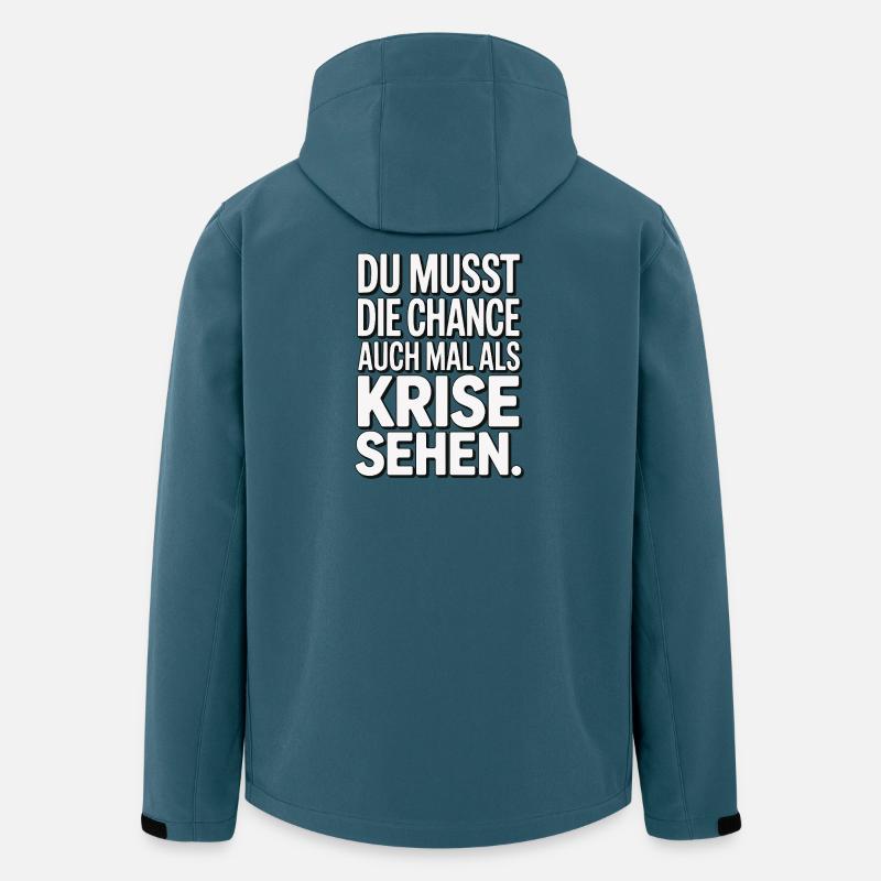 Chance als Krise Spruch Design - Recycelte Männer Softshell-Jacke von Stanley/Stella - Dunkles Petrol