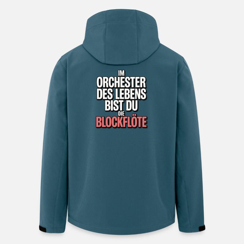 Orchester des Lebens Blockflöte Design - Recycelte Männer Softshell-Jacke von Stanley/Stella - Dunkles Petrol