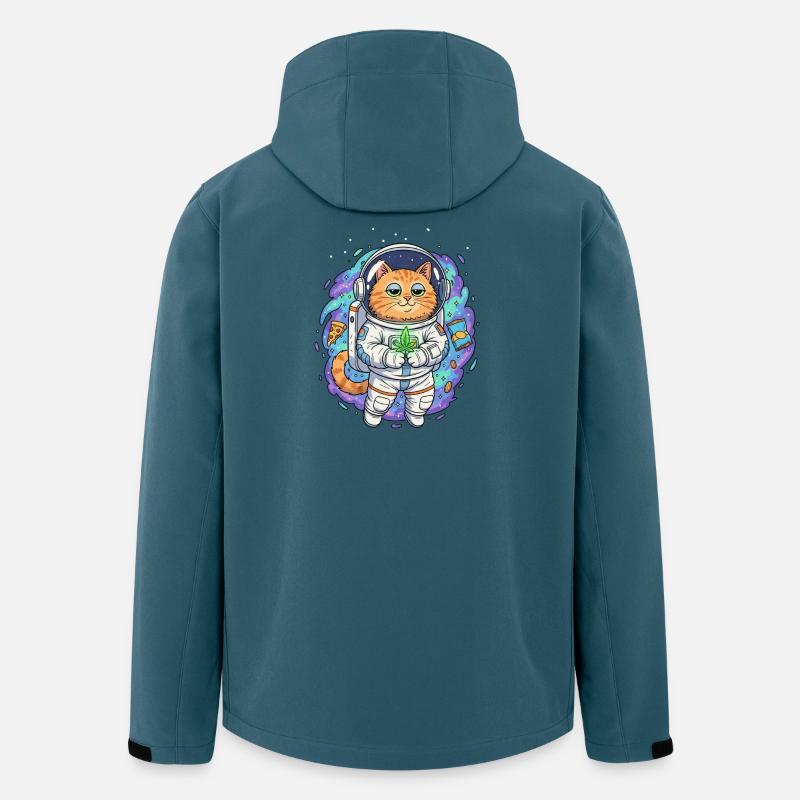 Space Weed Cat - Recycelte Männer Softshell-Jacke Discoverer von Stanley/Stella - Dunkles Petrol