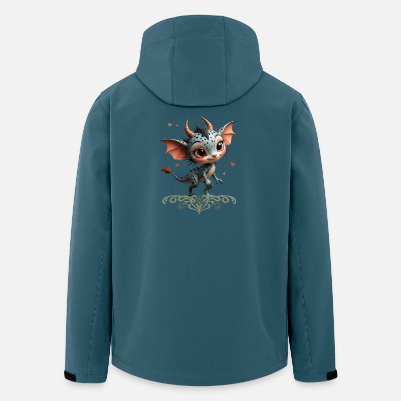 Blauer Drache mit Herzen - Recycelte Männer Softshell-Jacke von Stanley/Stella - Dunkles Petrol