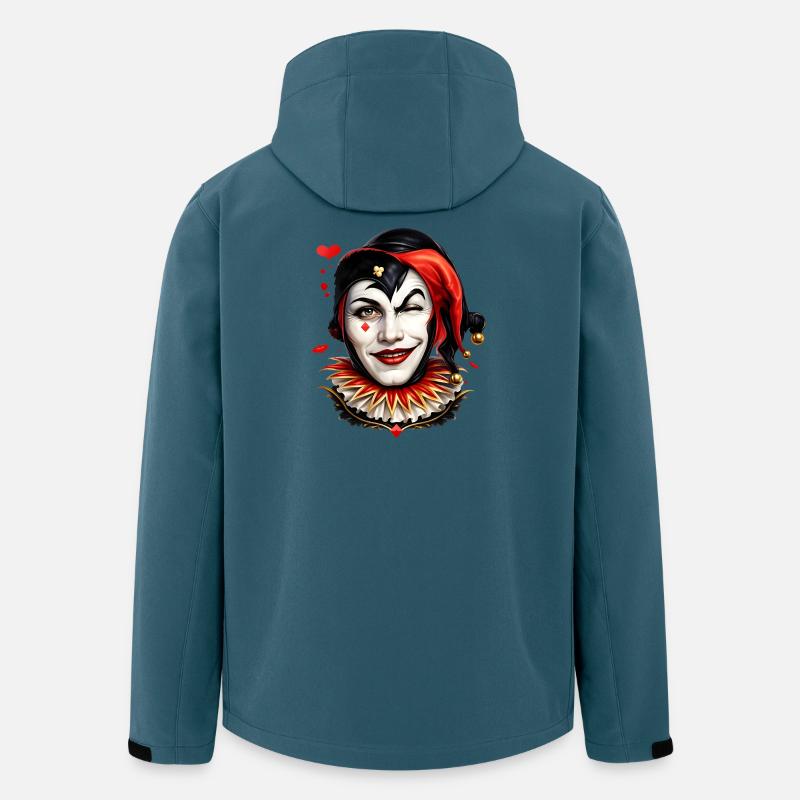 Mystischer Narr Joker Illustration  - Recycelte Männer Softshell-Jacke von Stanley/Stella - Dunkles Petrol