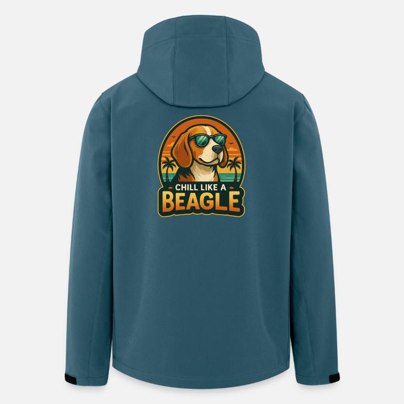 Chill wie ein Beagle - Recycelte Männer Softshell-Jacke von Stanley/Stella - Dunkles Petrol