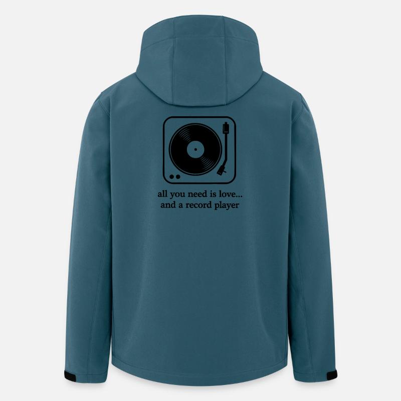 Plattenspieler – Love & Vinyl Statement - Recycelte Männer Softshell-Jacke von Stanley/Stella - Dunkles Petrol