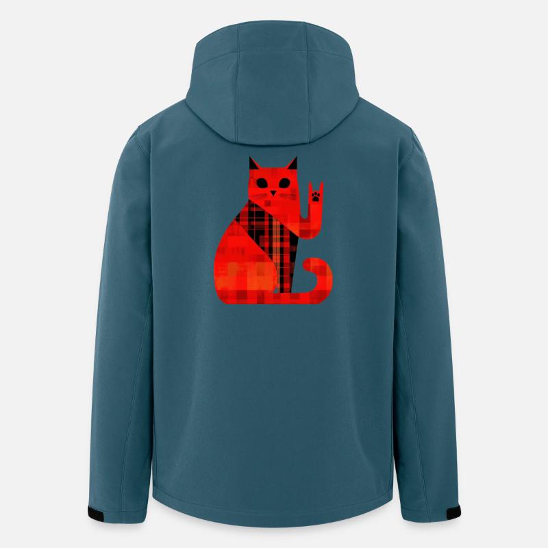 Red Cat Plaid Pattern Modern - Men’s Recycled Softshell Jacket by Stanley/Stella - stargazer