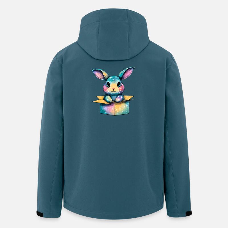 Kunterbunter Hase im Karton - Recycelte Männer Softshell-Jacke von Stanley/Stella - Dunkles Petrol