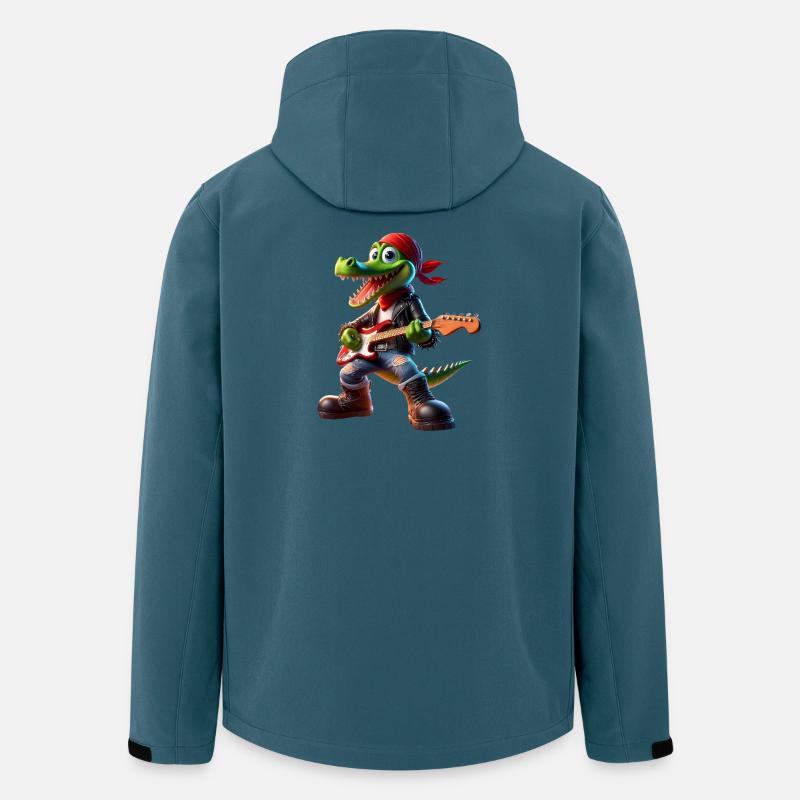 Crocodile rocker à la guitare - Veste softshell homme en polyester recyclé Stanley/Stella - bleu pétrole foncé