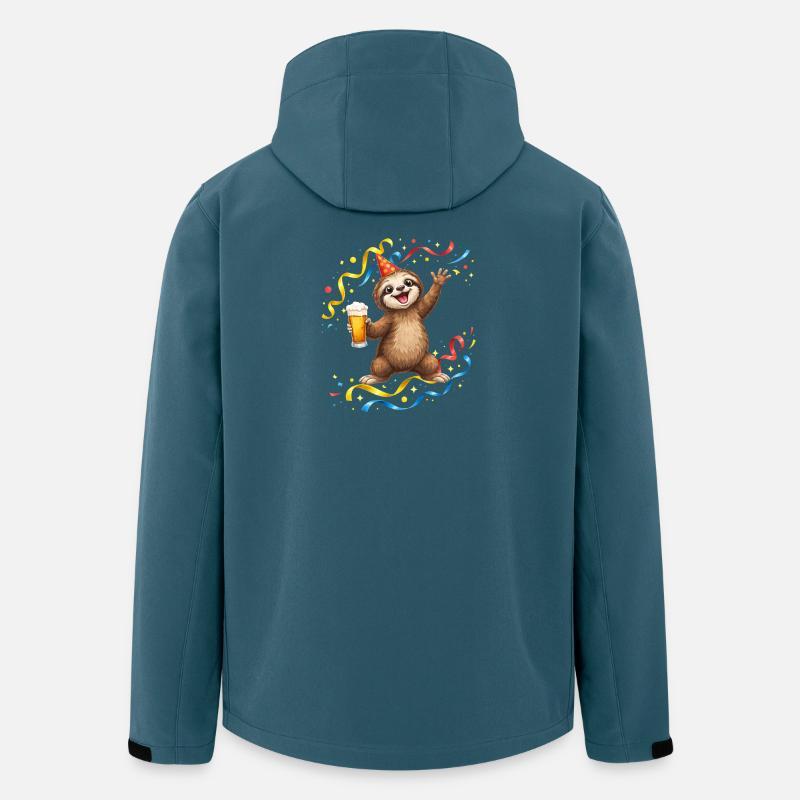 Faultier Party Feier mit Bier - Recycelte Männer Softshell-Jacke von Stanley/Stella - Dunkles Petrol