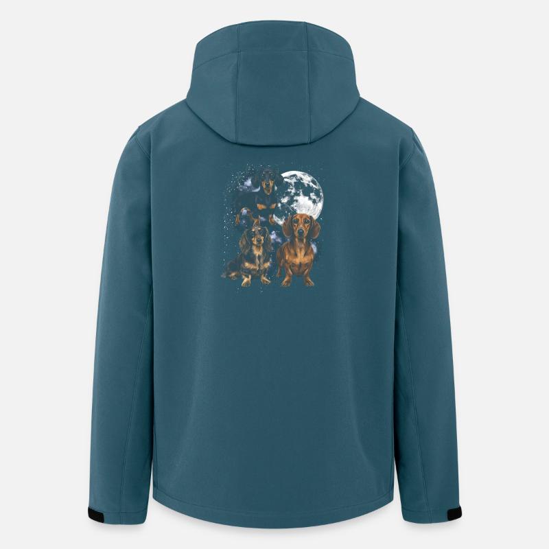 Dackel im Weltraummond - Recycelte Männer Softshell-Jacke von Stanley/Stella - Dunkles Petrol