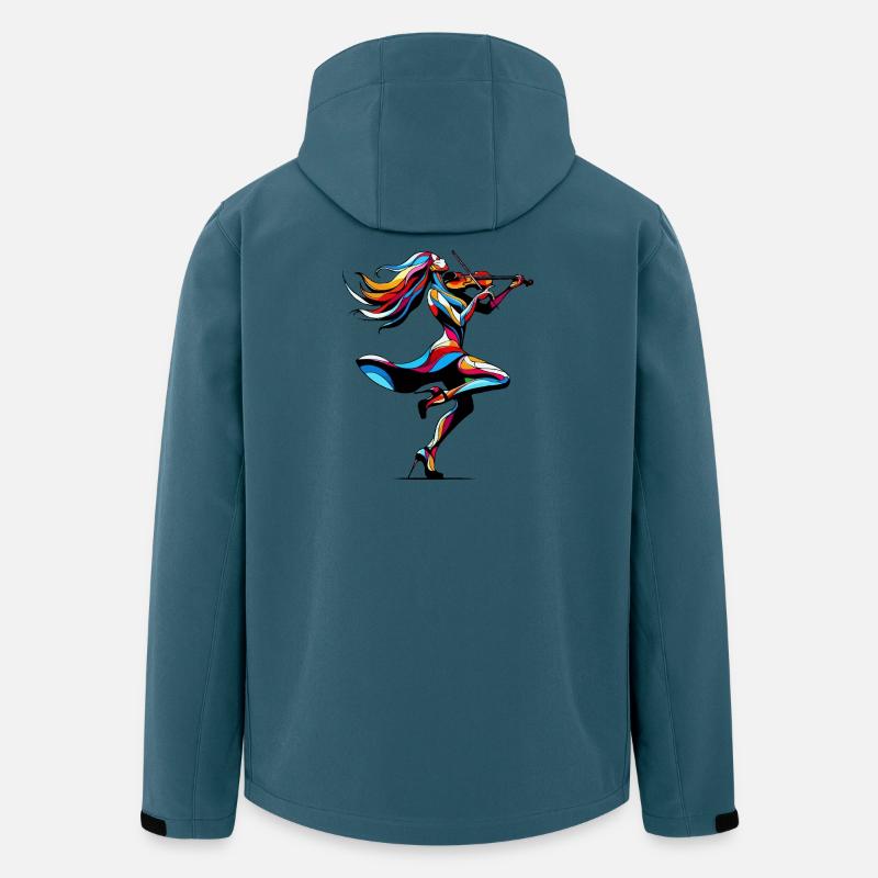 Bunte abstrakte Geige - Recycelte Männer Softshell-Jacke von Stanley/Stella - Dunkles Petrol