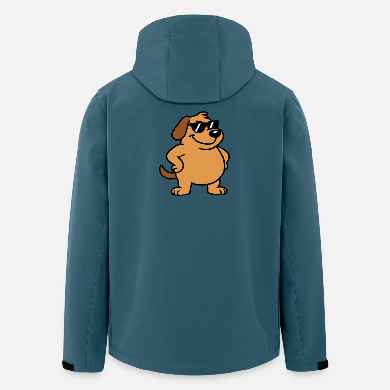 Lässiger Hund mit Sonnenbrille - Recycelte Männer Softshell-Jacke von Stanley/Stella - Dunkles Petrol