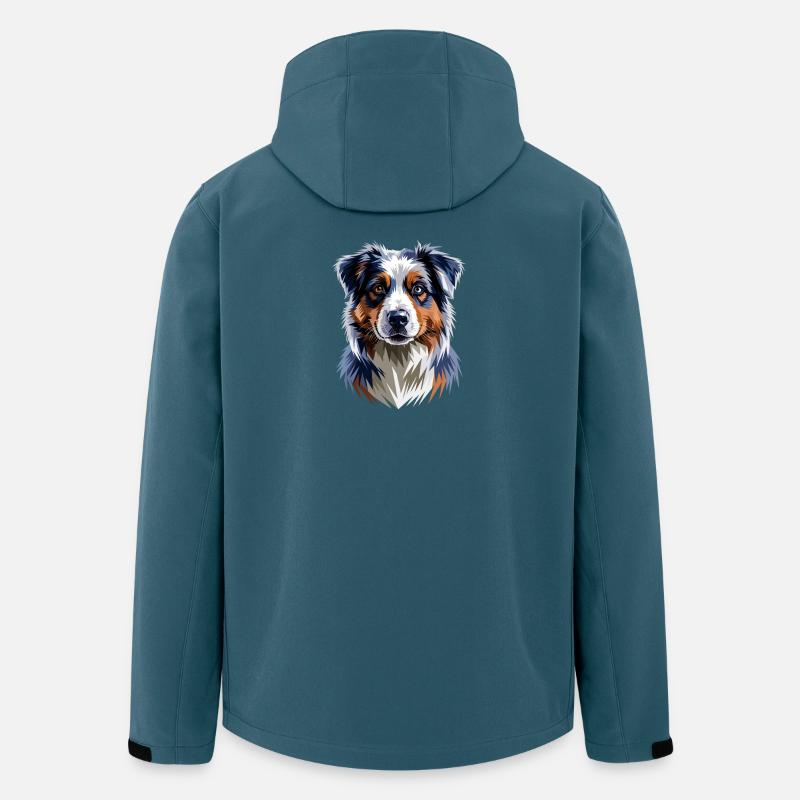 Australian Shepherd Hunde Liebhaber Süßer Aussie - Recycelte Männer Softshell-Jacke von Stanley/Stella - Dunkles Petrol