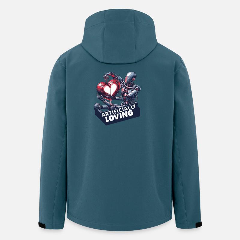 Robotische Herzensliebe - Recycelte Männer Softshell-Jacke von Stanley/Stella - Dunkles Petrol