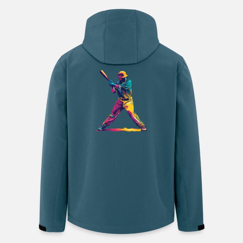 Farbexplosion Baseballschläger - Recycelte Männer Softshell-Jacke von Stanley/Stella - Dunkles Petrol