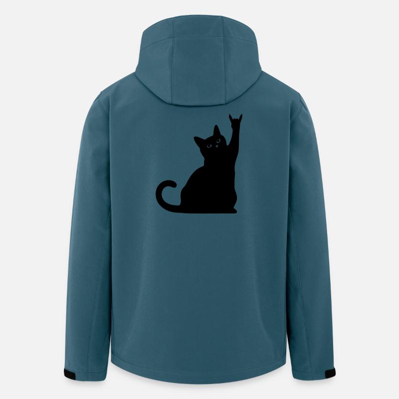 Black Cat – Devil Horns Silhouette - Men’s Recycled Softshell Jacket by Stanley/Stella - stargazer