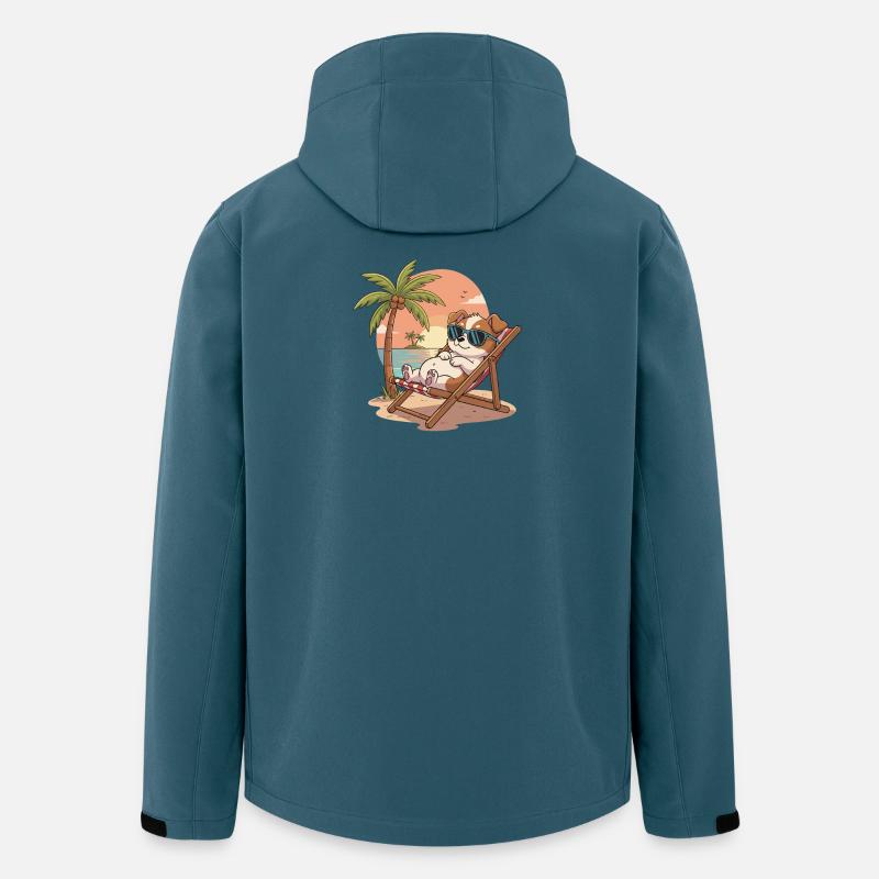Strand-Lounge Corgi - Recycelte Männer Softshell-Jacke von Stanley/Stella - Dunkles Petrol