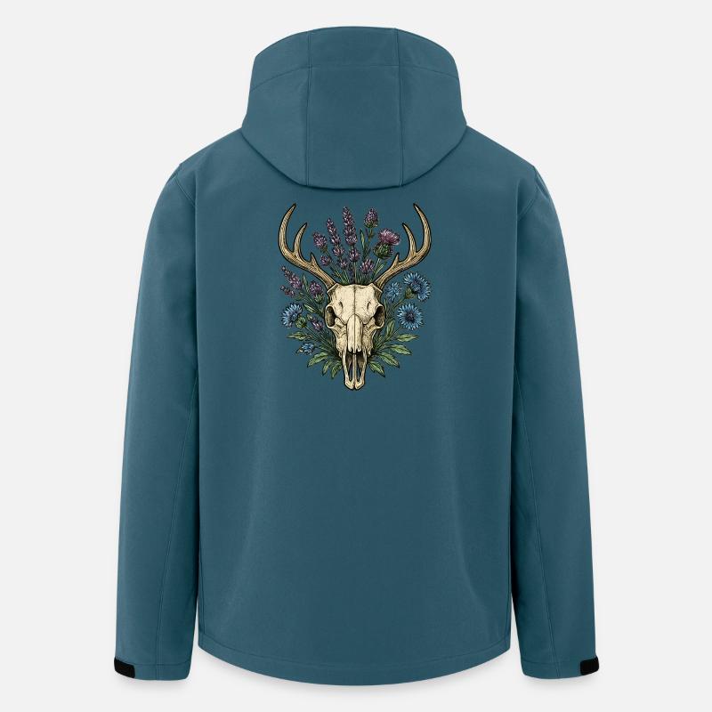 Hirschknochen mit Blumenkranz - Recycelte Männer Softshell-Jacke von Stanley/Stella - Dunkles Petrol