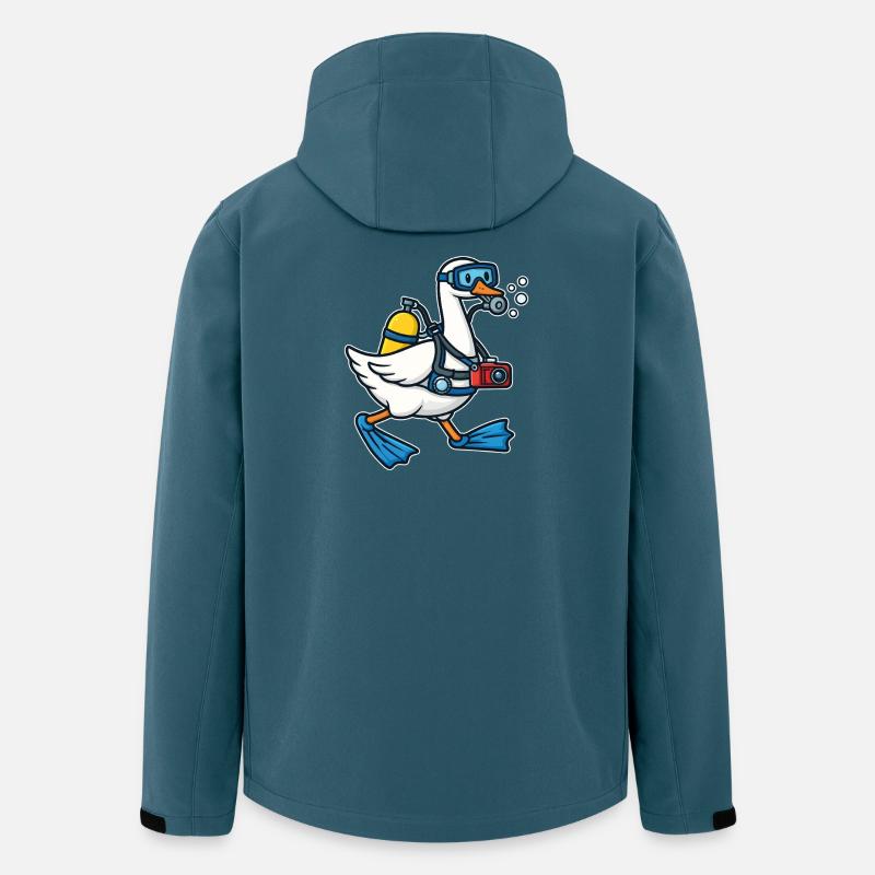 Diver Duck with Camera - Men’s Recycled Softshell Jacket by Stanley/Stella - stargazer